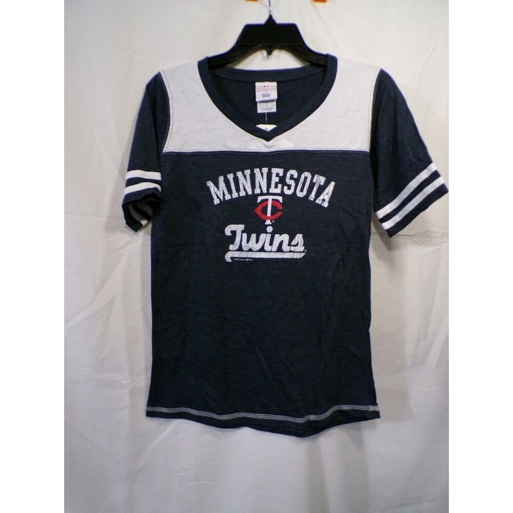 Campus Lifestyle Womens Minnesota Twins V-Neck Colorblock T-Shirt M